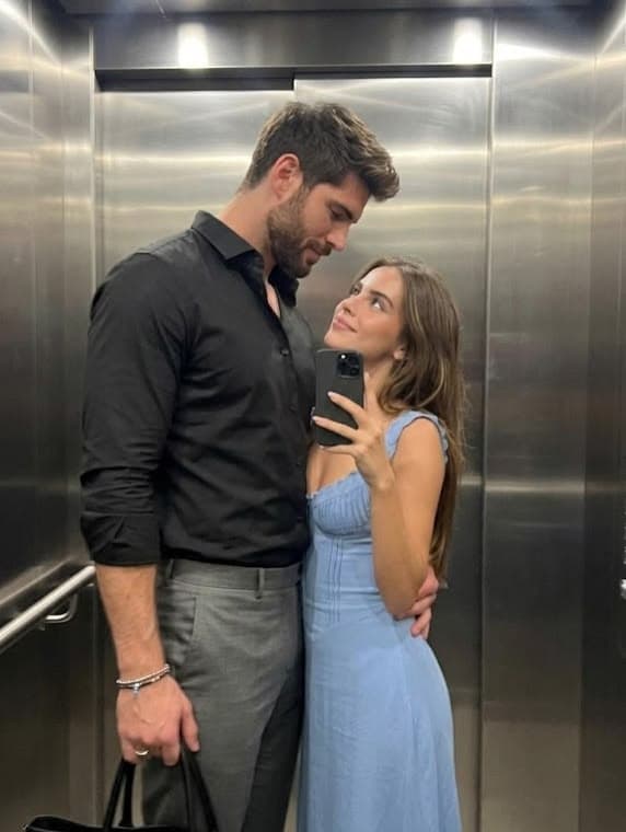 A couple dressed for an evening out